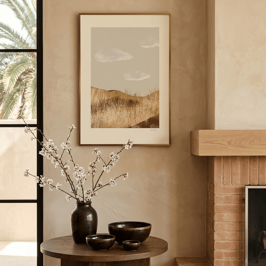 Gold Reed — A Quiet Afternoon, Warm Landscape Print