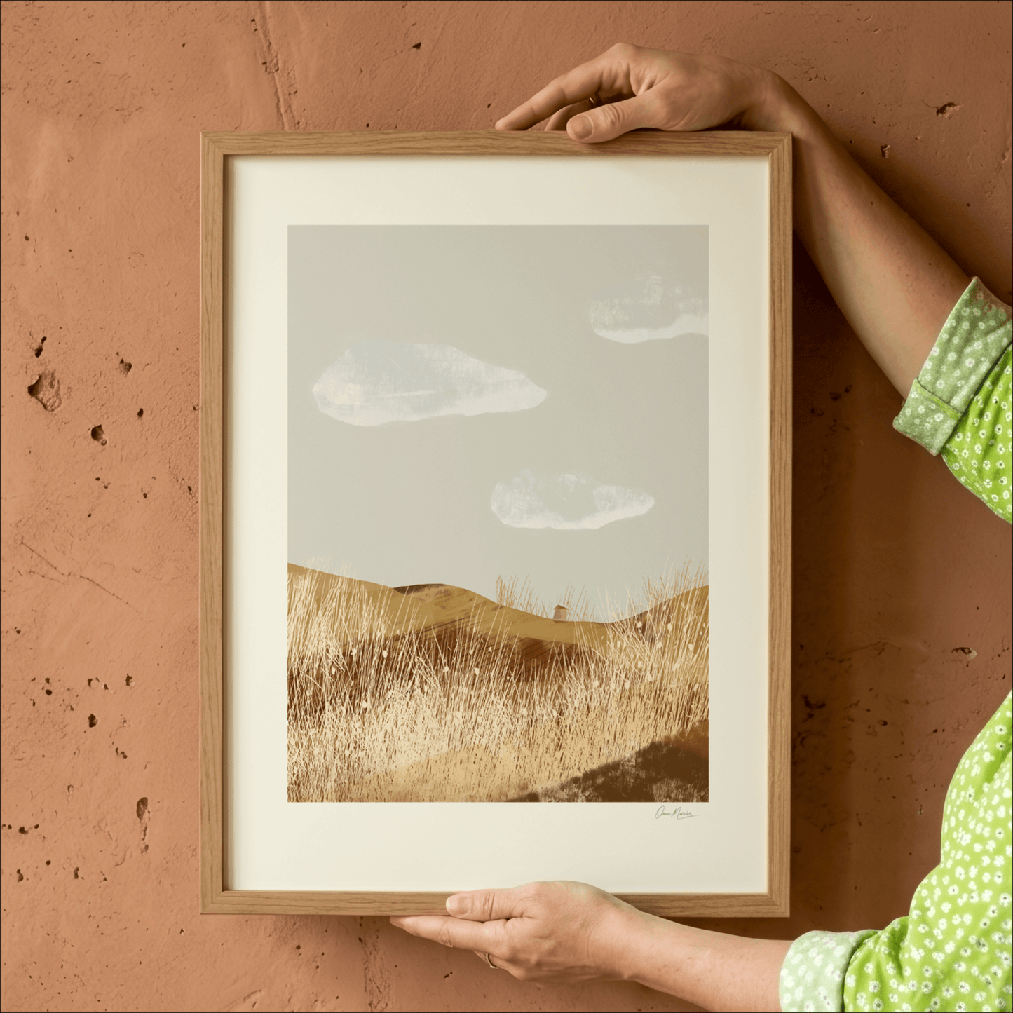 Gold Reed — A Quiet Afternoon, Warm Landscape Print