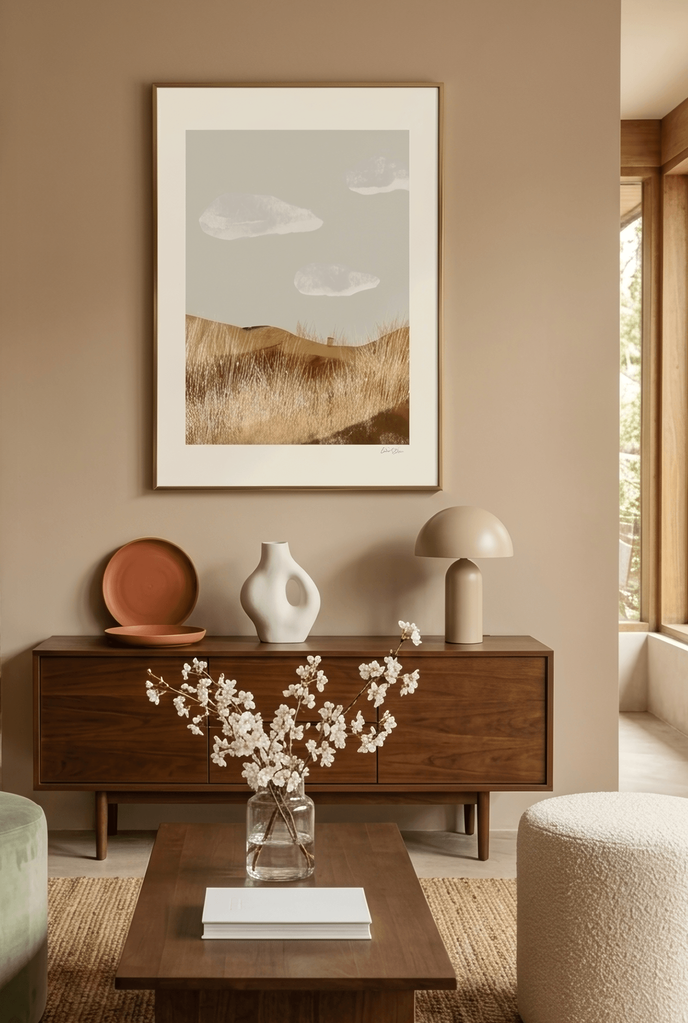 Gold Reed — A Quiet Afternoon, Warm Landscape Print