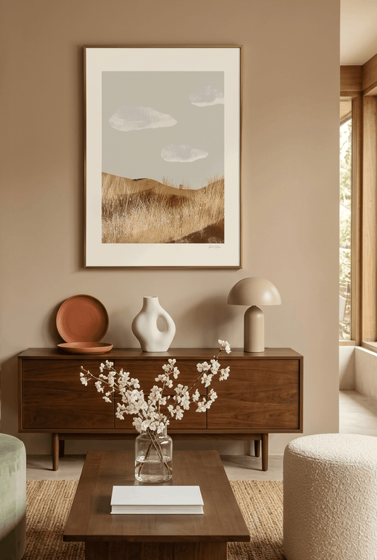 Gold Reed — A Quiet Afternoon, Warm Landscape Print