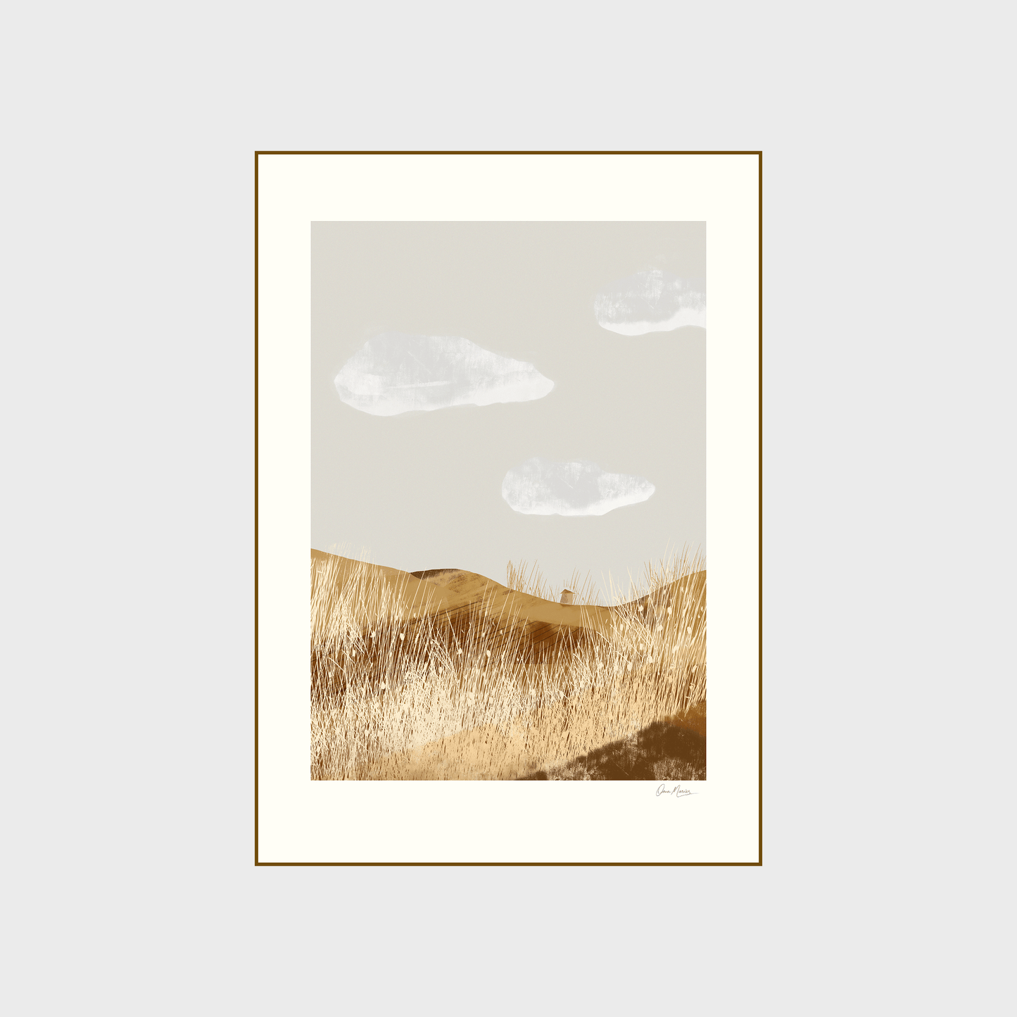 Gold Reed — A Quiet Afternoon, Warm Landscape Print
