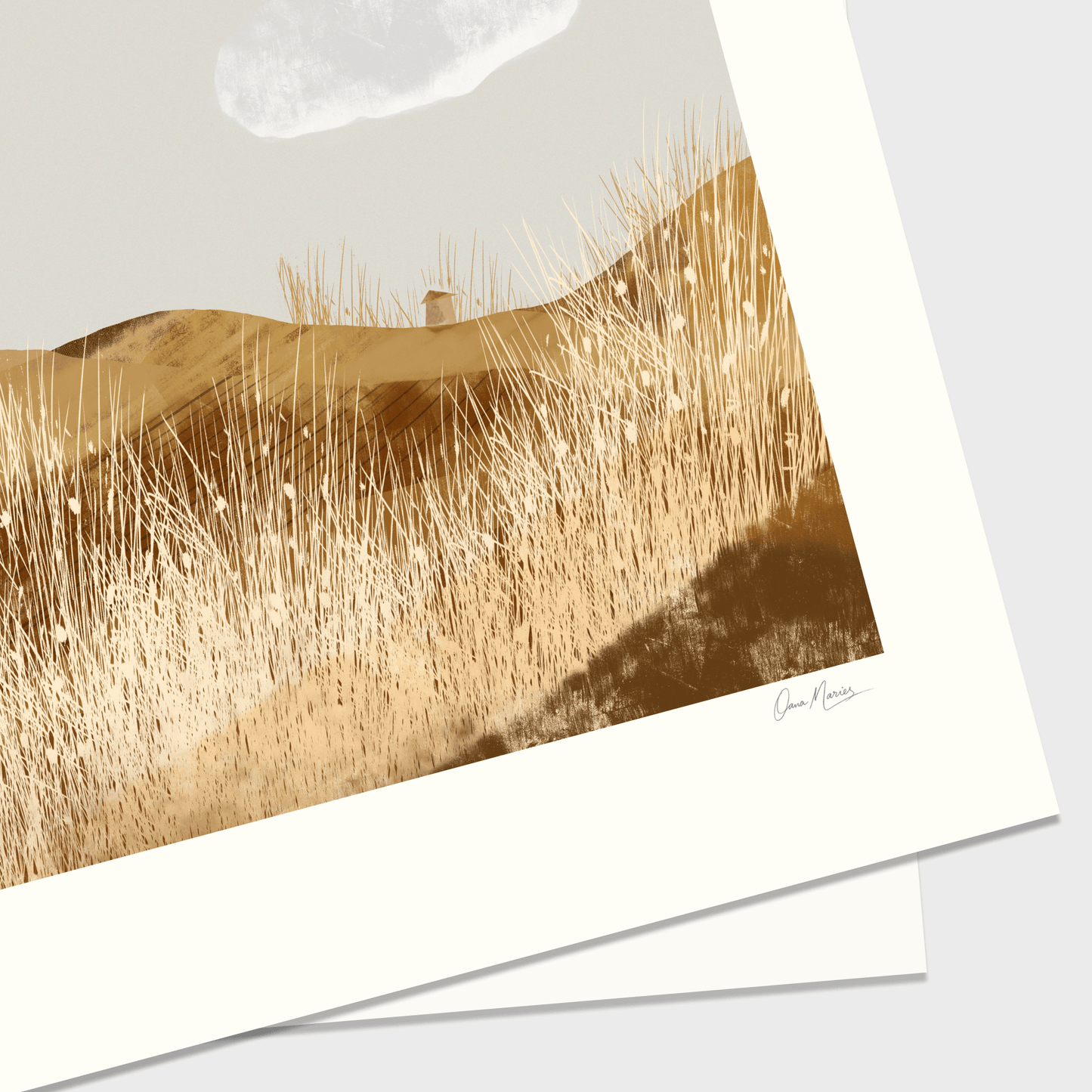 Gold Reed — A Quiet Afternoon, Warm Landscape Print