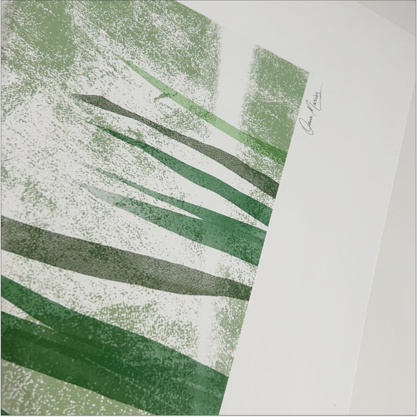 Corner detail of Held by the Field art print showing artist signature by Oana Maries, OAM Studio